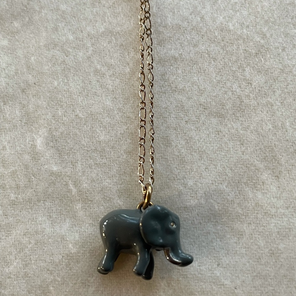 J Crew elephant pendant long necklace